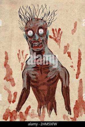 necronomicon libro pagina illustrazione arte Foto Stock