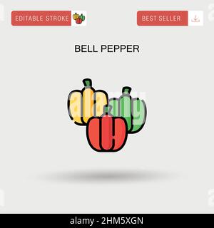 Icona vettoriale semplice di Bell Pepper. Illustrazione Vettoriale