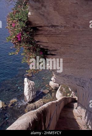 Bonifacio, Corsica, Francia (scannerizzata da colorslide) Foto Stock