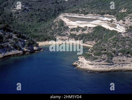 Bonifacio, Corsica, Francia (scannerizzata da colorslide) Foto Stock