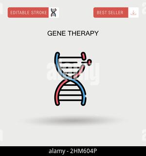 Icona vettore semplice terapia genica. Illustrazione Vettoriale