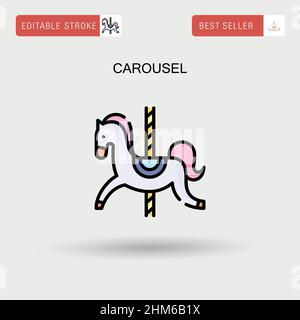 Icona vettore semplice carosello. Illustrazione Vettoriale