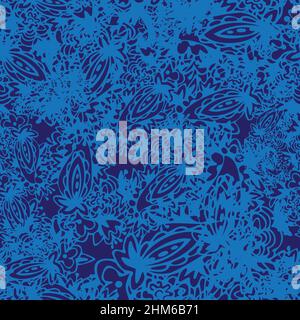 carta lacy blu ornamento senza cuciture motivo vettoriale Illustrazione Vettoriale