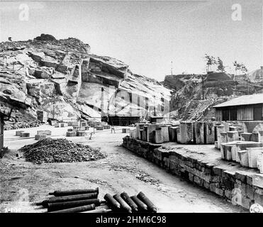 Cava nel campo di concentramento di Flossenburg, maggio 1945 Foto Stock