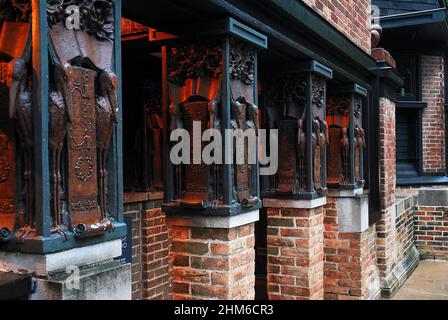 Dettagli di Frank Lloyd Wright's Studio, Oak Park, Illinois Foto Stock