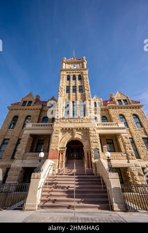 Calgary, Albert a - 6 febbraio 2022: Facciata esterna del vecchio municipio di Calgary. Foto Stock