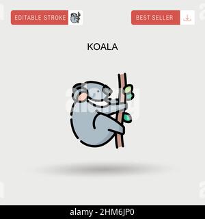 Koala semplice vettore icona. Illustrazione Vettoriale