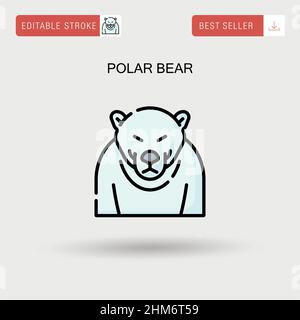 Icona vettoriale semplice dell'orso polare. Illustrazione Vettoriale