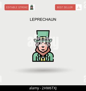 Icona vettore semplice Leprechaun. Illustrazione Vettoriale