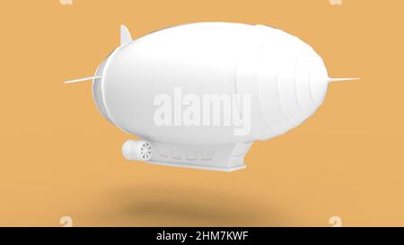 3D rendering di un veicolo galleggiante zeppelin blimp volo aereo a mongolfiera isolato su sfondo spazio vuoto. Foto Stock