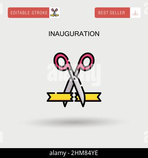 Icona vettore semplice di inaugurazione. Illustrazione Vettoriale