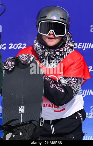 Zhangjiakou, Hebei, Cina. 7th Feb 2022. Redmond Gerard (USA) Snowboarding : finale da uomo in Slopestyle durante i Giochi Olimpici invernali di Pechino 2022 al Genting Snow Park di Zhangjiakou, Hebei, Cina. Credit: YUTAKA/AFLO SPORT/Alamy Live News Foto Stock