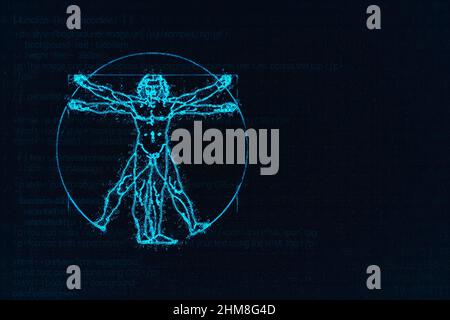 L'uomo vitruviano di Leonardo Da Vinci Foto Stock