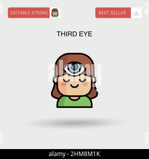 Icona vettoriale semplice del terzo occhio. Illustrazione Vettoriale