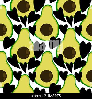 Avocado modello senza cuciture per tessuti e tessuti e confezionamento e regali e carte e biancheria Foto Stock