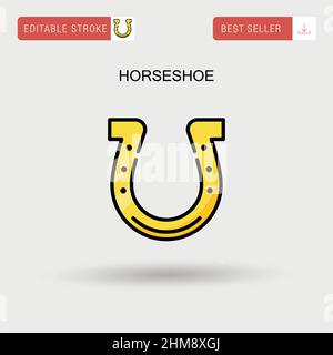 Icona vettoriale semplice a ferro di cavallo. Illustrazione Vettoriale