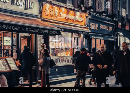 Londra intorno a Chinatown Gerrard Street Foto Stock