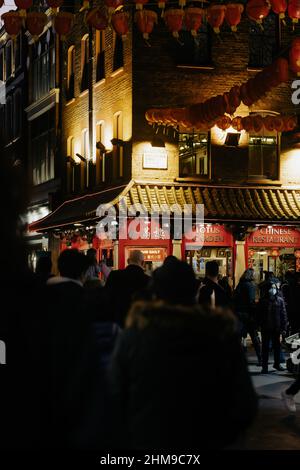 Londra intorno a Chinatown Gerrard Street Foto Stock