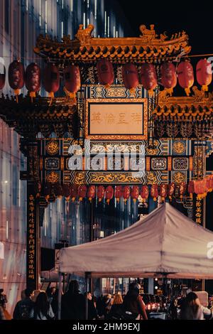 Londra intorno a Chinatown Gerrard Street Foto Stock