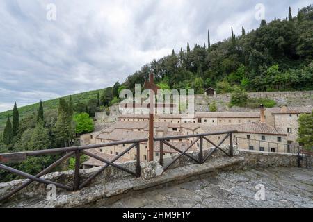 Il Convento de le celle è un Convento francescano del 13th secolo situato a le celle, Torreone, Cortona, Toscana, Italia, Europa Foto Stock