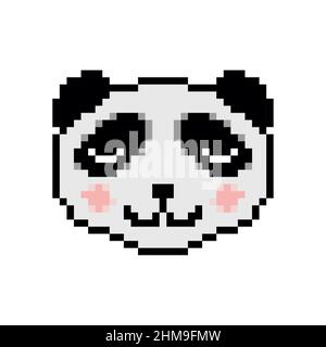 Panda orso in pixel art stile Illustrazione Vettoriale