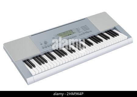 Elettronico digitale piano, sintetizzatore. 3D rendering isolato su sfondo bianco Foto Stock