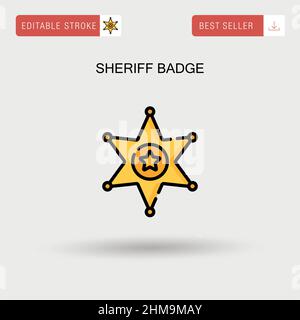 Sheriff badge semplice icona vettoriale. Illustrazione Vettoriale