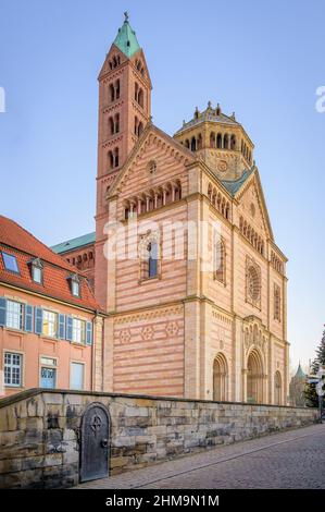 Cattedrale di Speyer al tramonto, Germania Foto Stock