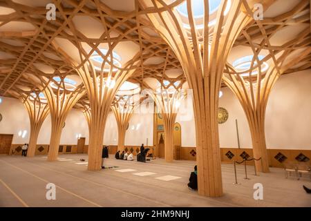 Cambridge, febbraio 4th 2022: La Moschea Centrale a Mill Road, Cambridge Foto Stock