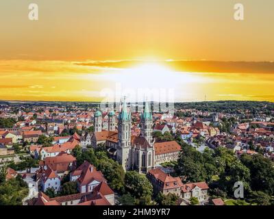 La città vecchia di Naumburg al tramonto Foto Stock