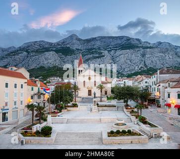 Cattedrale di Saint Marka a Makarska, Croazia, 10/28/2017 Foto Stock