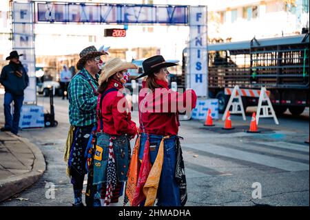 Rodeo clown in 5k runner a san antonio Foto Stock