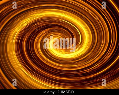 Spirale frattale dorata con lucentezza metallica - illustrazione astratta Foto Stock