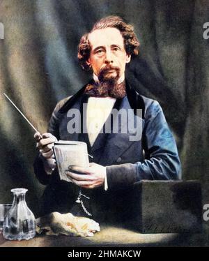 Ritratto di Charles Dickens (1812-1870) romanziere inglese Foto Stock