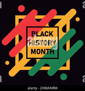 Black History Month Celebrate Text Vector Illustration. Modello per sfondo, Banner, scheda, Poster. Illustrazione Vettoriale
