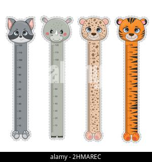 Set vettoriale per bambini, segnalibri con cute. Illustrazione Vettoriale