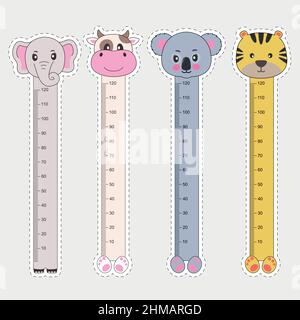 Set vettoriale per bambini, segnalibri con cute. Illustrazione Vettoriale