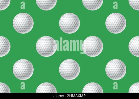 Palline da golf senza cuciture su sfondo verde Illustrazione Vettoriale