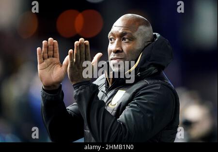 Sheffield Wednesday manager, Darren Moore durante la partita della Sky Bet League One a Hillsborough, Sheffield. Data immagine: Martedì 8 febbraio 2022. Foto Stock