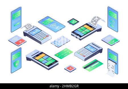 Set astratto pagamenti contactless Illustrazione Vettoriale