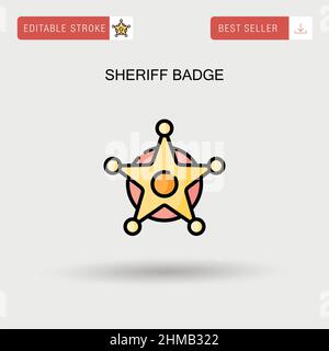 Sheriff badge semplice icona vettoriale. Illustrazione Vettoriale