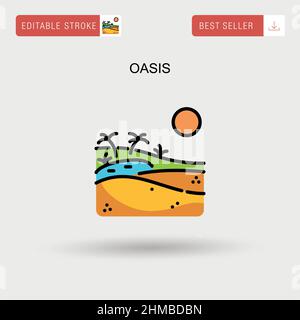 Icona Oasis Simple Vector. Illustrazione Vettoriale