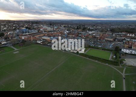 Rayleigh centro città Essex Regno Unito Aerial drone Foto Stock