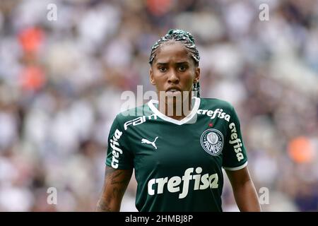 San Paolo, Brasile. 06th Feb 2022. Neo Quimica Arena SAO PAULO/SP - FEBBRAIO 6: Chu di Palmeiras durante la Supercopa do Brasil femminile 2022 tra Corinzi e Palmeiras al Neo Quimica Arena il 6 Febbraio 2022 a Sao Paulo, Brasile. (Foto di Leandro Bernardes/PxImages) Leandro Bernardes/SPP-PX Credit: SPP Sport Press Photo. /Alamy Live News Foto Stock