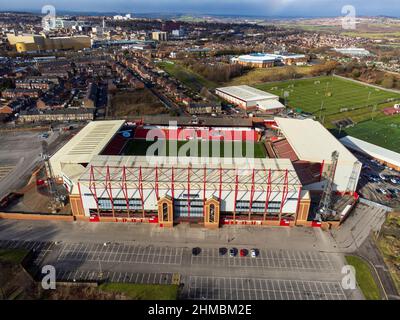 L'Oakwell Stadium è uno stadio polivalente di Barnsley, South Yorkshire, utilizzato principalmente dal Barnsley Football Club per le partite in casa, e Th Foto Stock