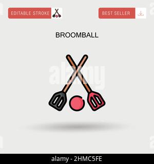 Icona vettoriale semplice di broomball. Illustrazione Vettoriale