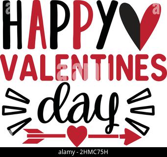 happy valentines giorno valentines giorno t shirt monogramma testo modello vettoriale Illustrazione Vettoriale