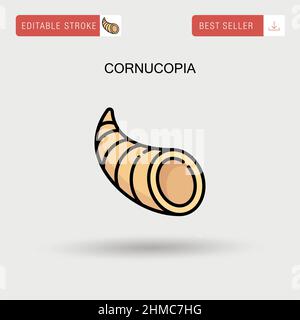 Cornucopia semplice icona vettoriale. Illustrazione Vettoriale