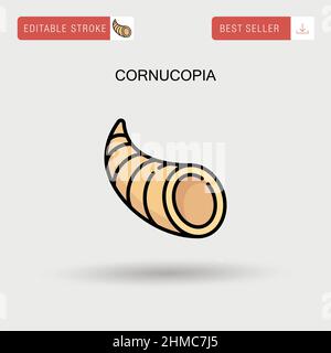 Cornucopia semplice icona vettoriale. Illustrazione Vettoriale