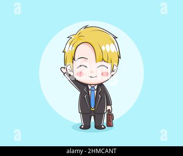 Carino illustrazione cartoon uomo d'affari Illustrazione Vettoriale